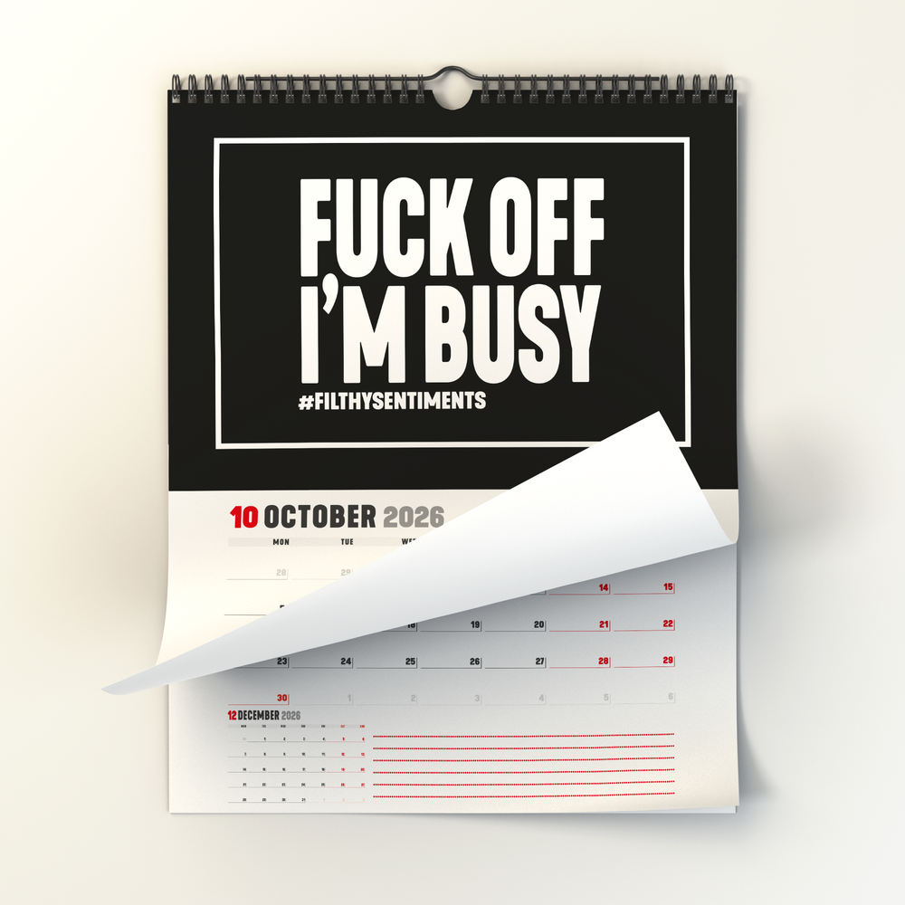 2026 Black Filthy Sentiments Wall Calendar #11 image
